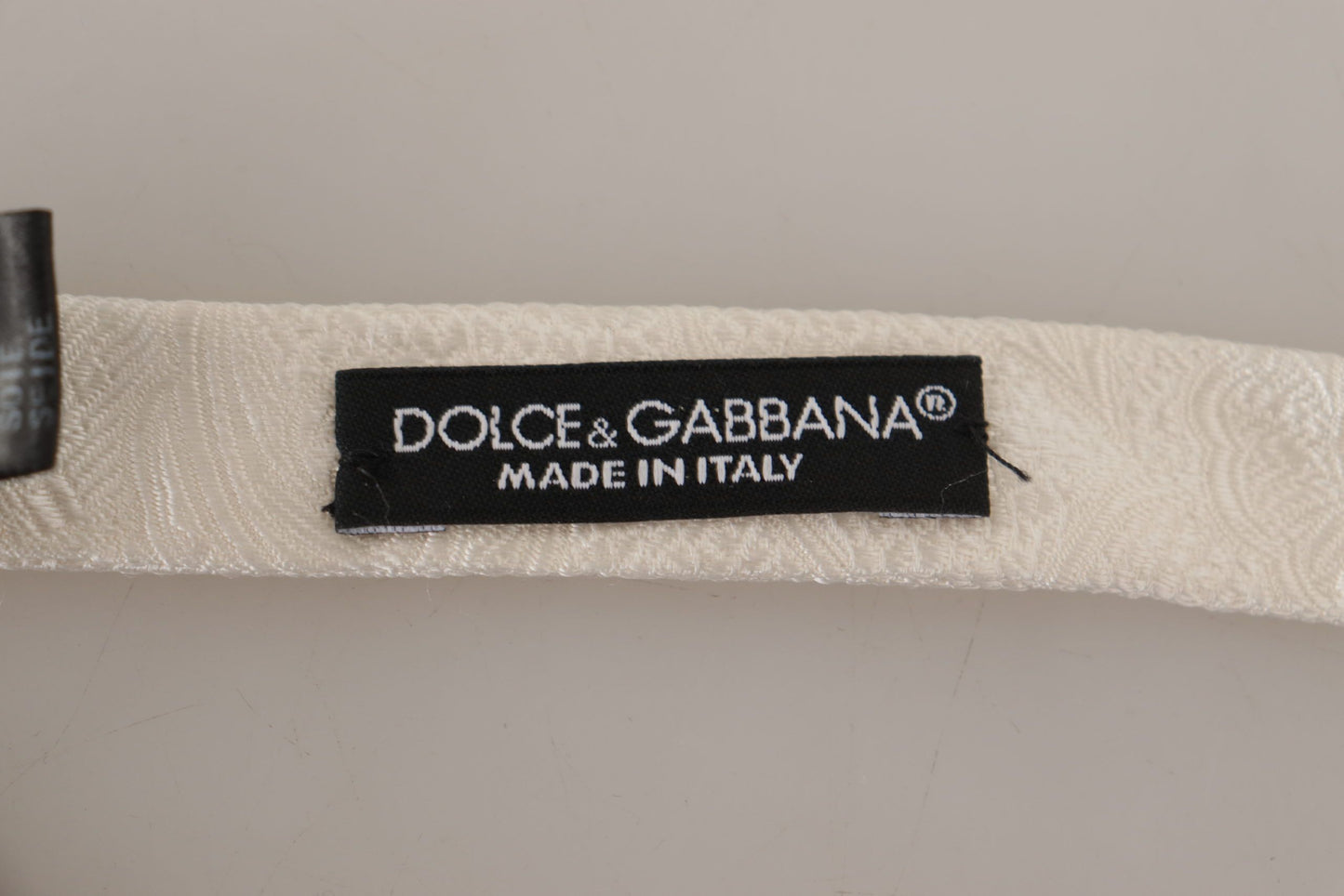 Dolce & Gabbana Weiß 100% Seide Schlank Verstellbare Hals Papillon Krawatte