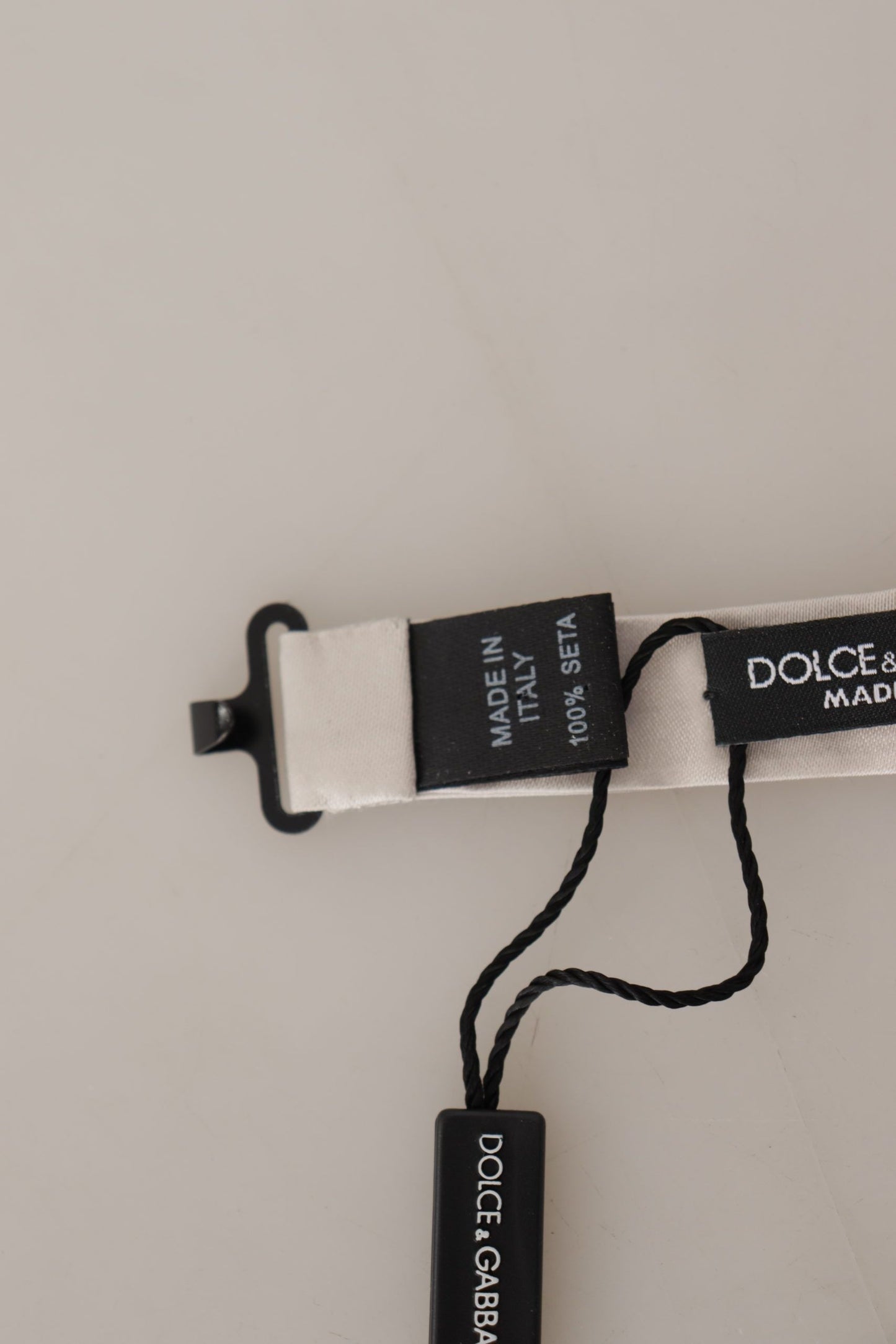 Dolce & Gabbana Grau 100% Seide Verstellbare Hals Papillon Krawatte