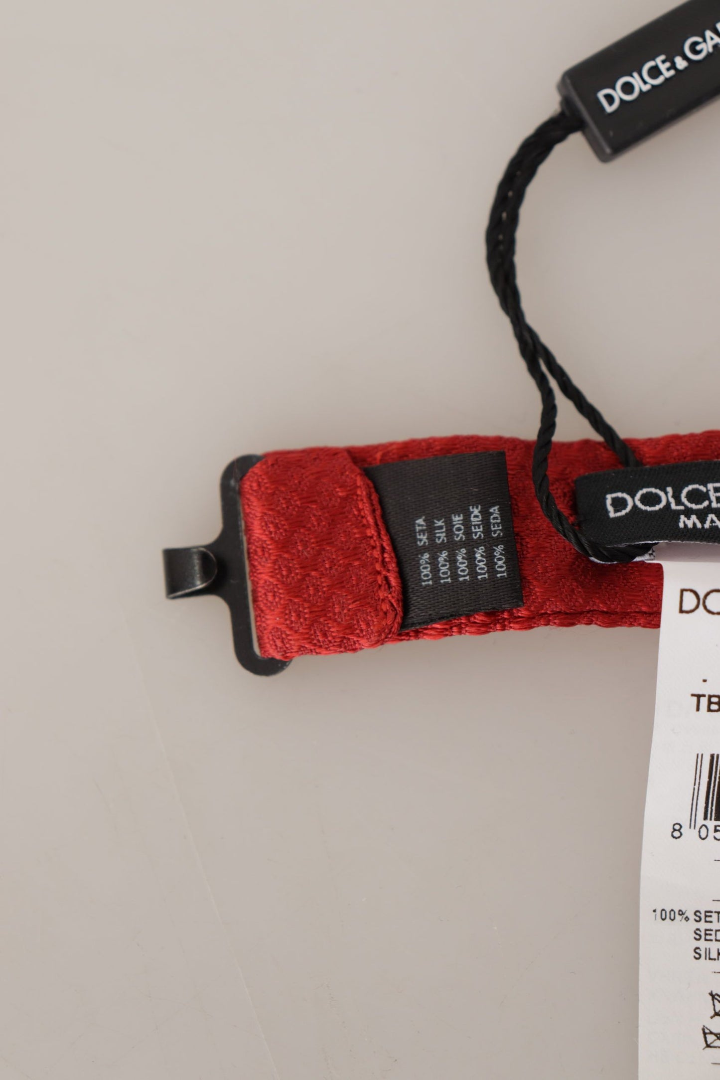 Dolce & Gabbana Rote verstellbare Papillon-Krawatte aus 100% Seide