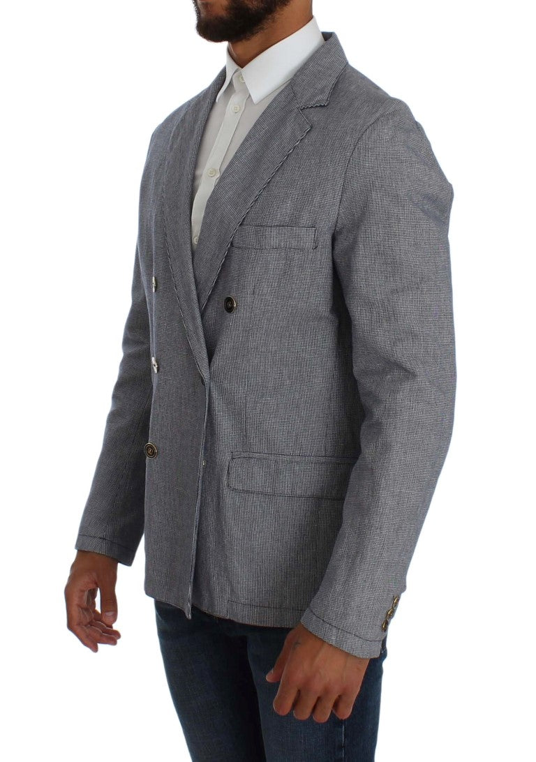 Master Coat Blauer doppelreihiger Blazer mit normaler Passform