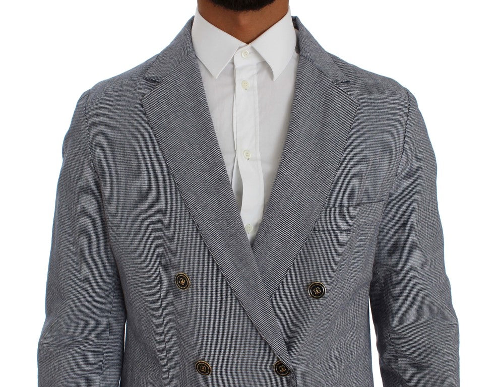 Master Coat Blauer doppelreihiger Blazer mit normaler Passform