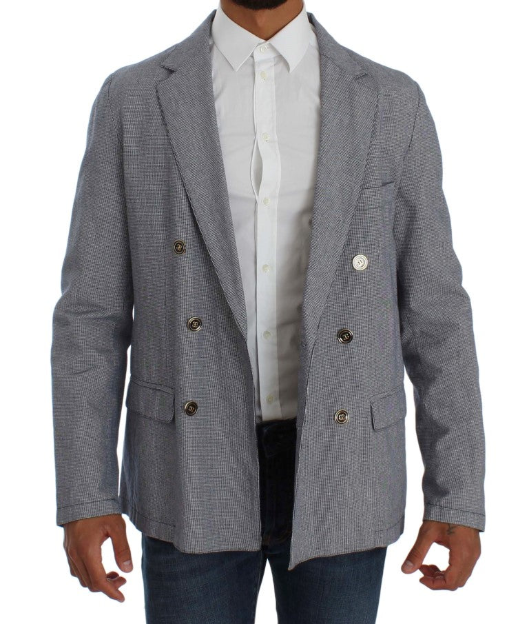 Master Coat Blauer doppelreihiger Blazer mit normaler Passform
