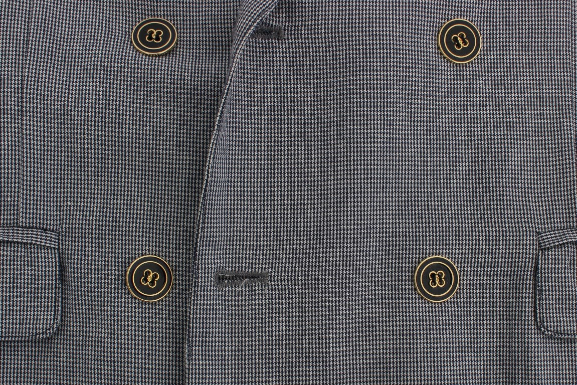 Master Coat Blauer doppelreihiger Blazer mit normaler Passform