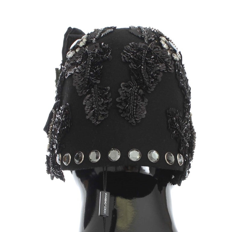 Dolce & Gabbana Schwarz Kristall Gold Kirschen Brosche Hut
