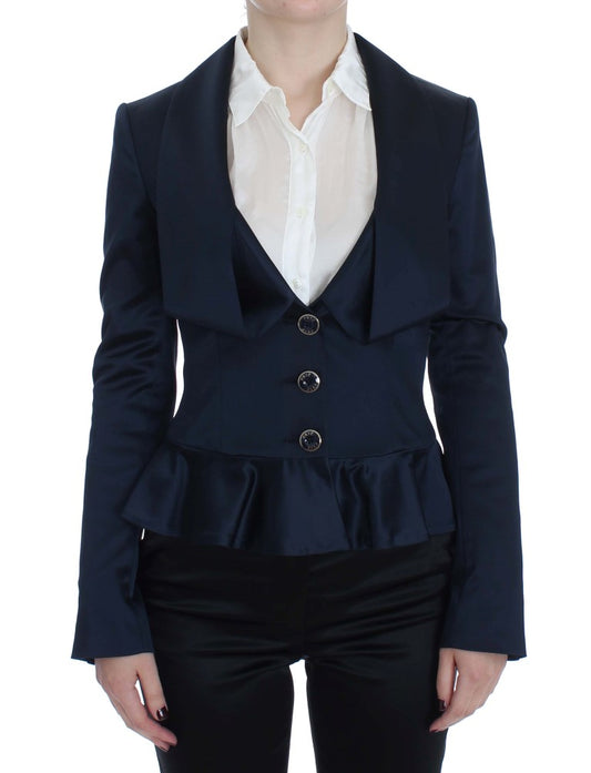 Exte Blaue einreihige Blazerjacke mit drei Knöpfen