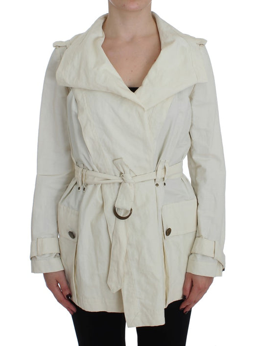 PLEIN SUD Weißer Trenchcoat Jacke