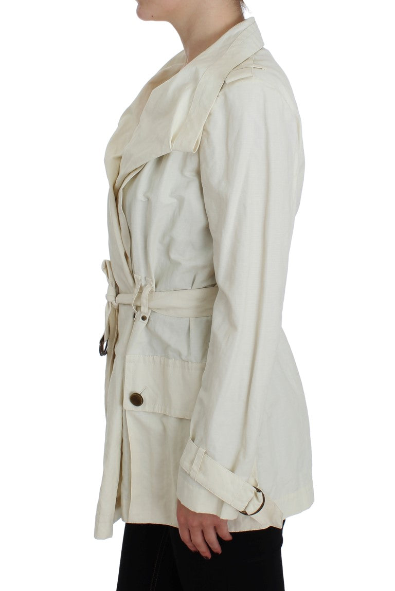 PLEIN SUD Weißer Trenchcoat Jacke