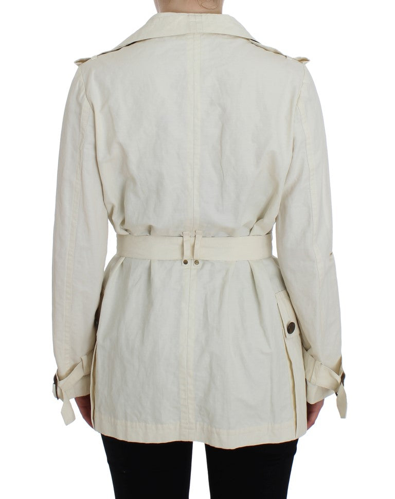 PLEIN SUD Weißer Trenchcoat Jacke