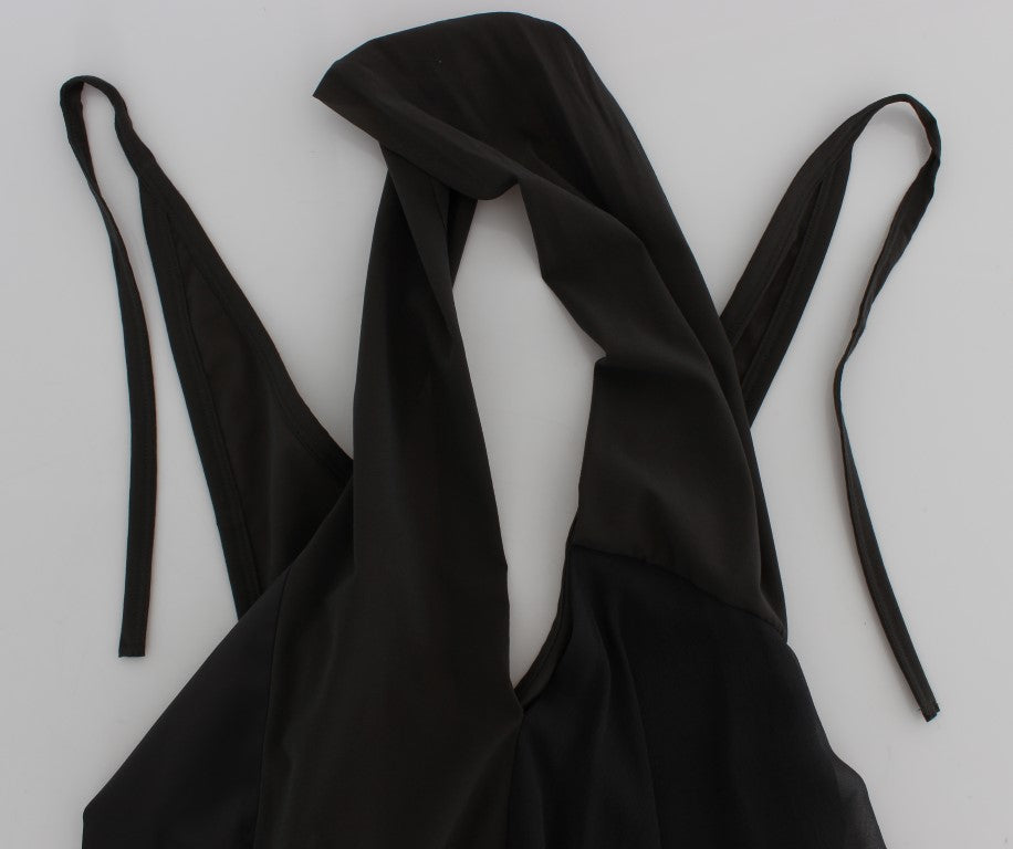 CORA GROPPO Graublaues Stretch-Blusentop