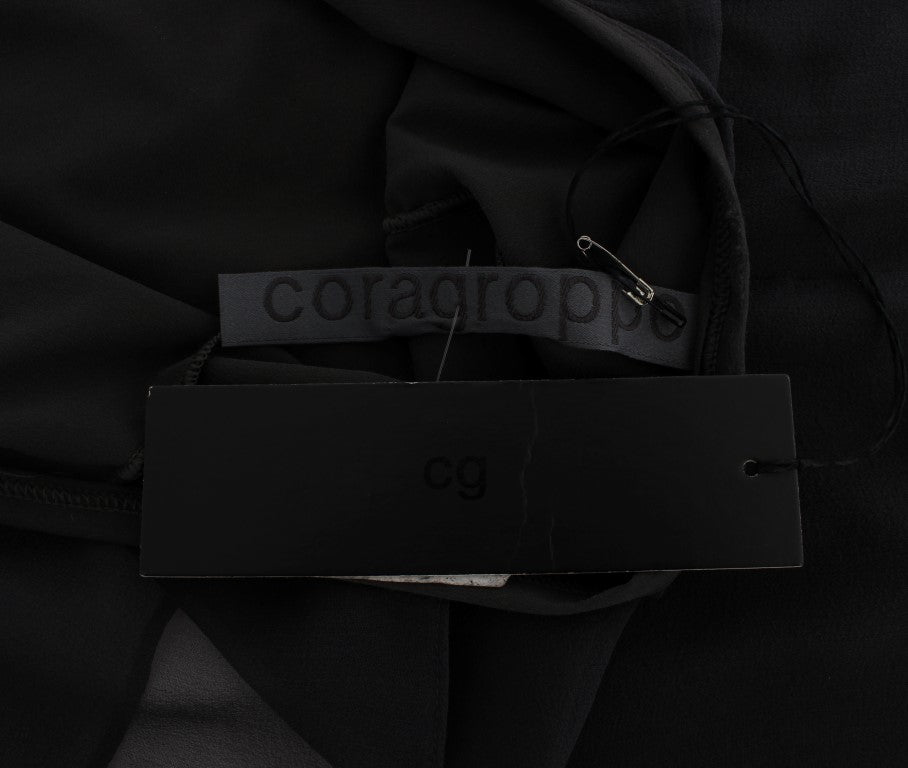 CORA GROPPO Graublaues Stretch-Blusentop