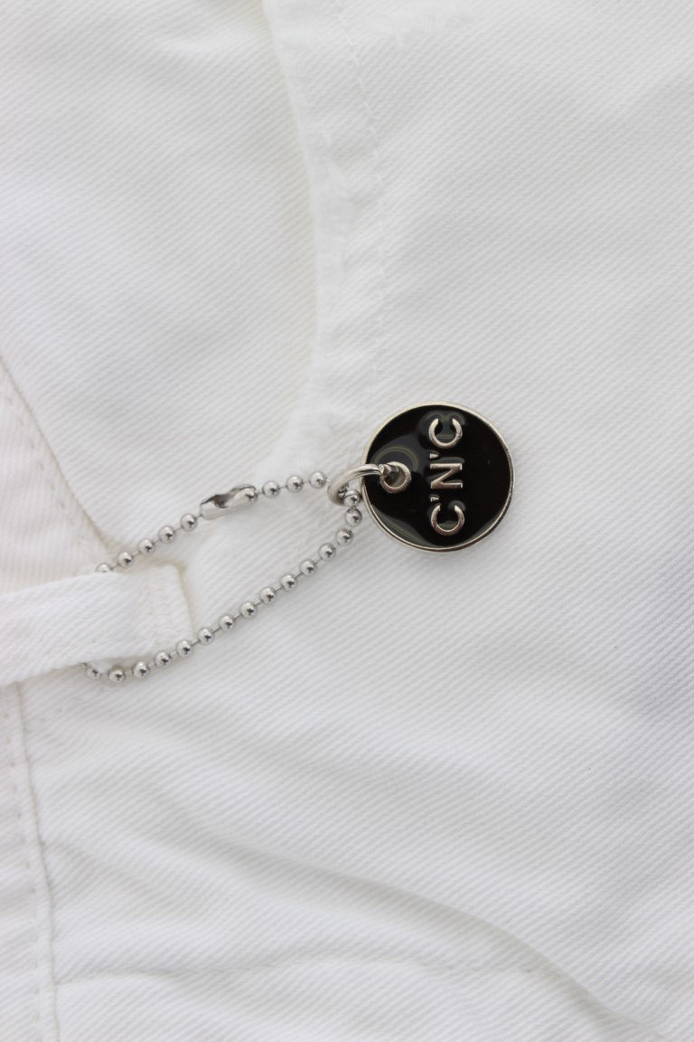 Costume National Weiße Slim Fit Denim Bootcut Jeans aus Baumwolle