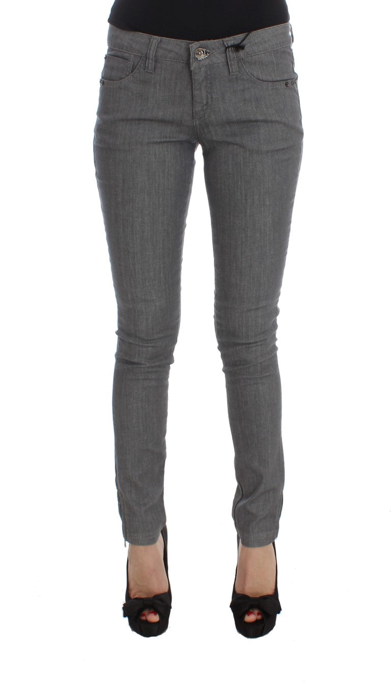 Costume National Graue Slim Fit Jeans aus Baumwollmischung