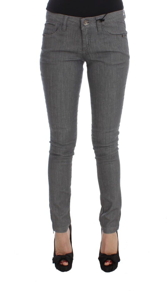 Costume National Graue Slim Fit Jeans aus Baumwollmischung