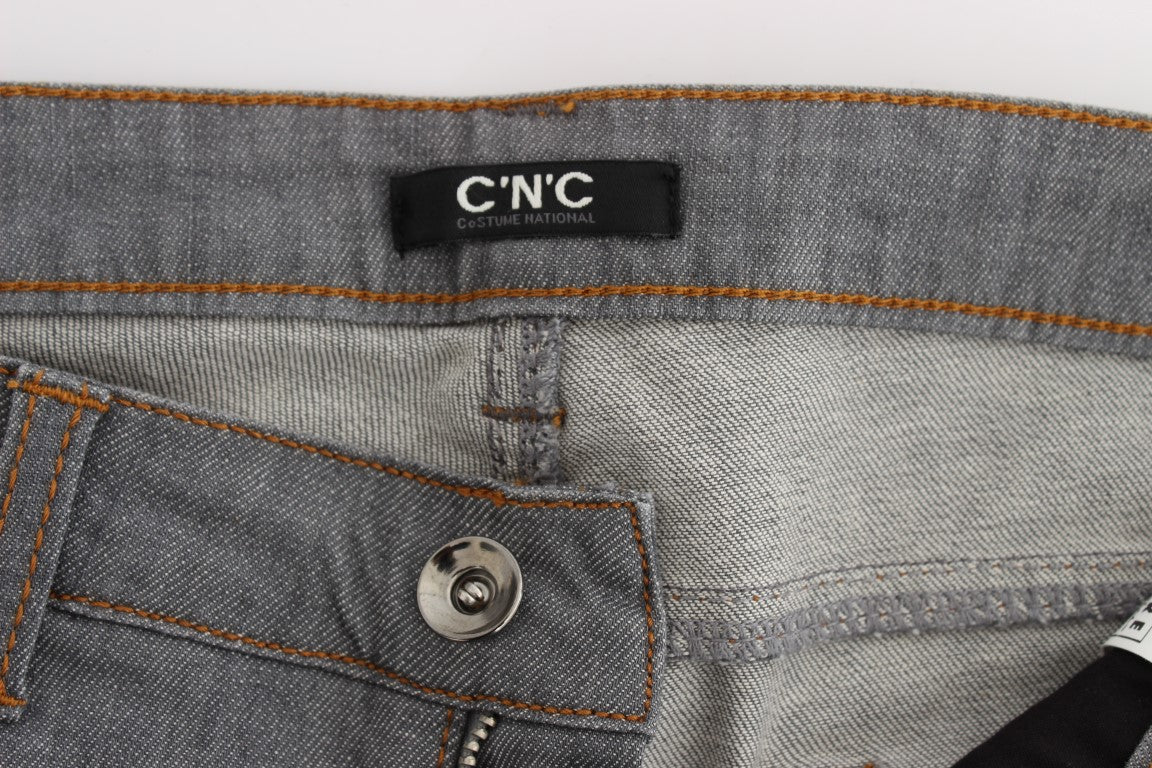 Costume National Graue Denim-Jeans aus Baumwolle mit normaler Passform