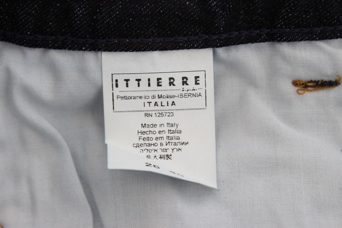 Costume National Blaue Slim Fit Bootcut-Jeans aus Baumwolle