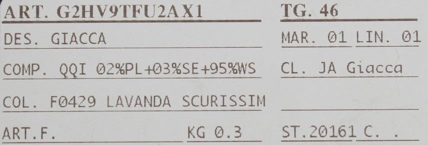 Dolce & Gabbana Lila Kaschmir Slim Fit Blazer Jacke