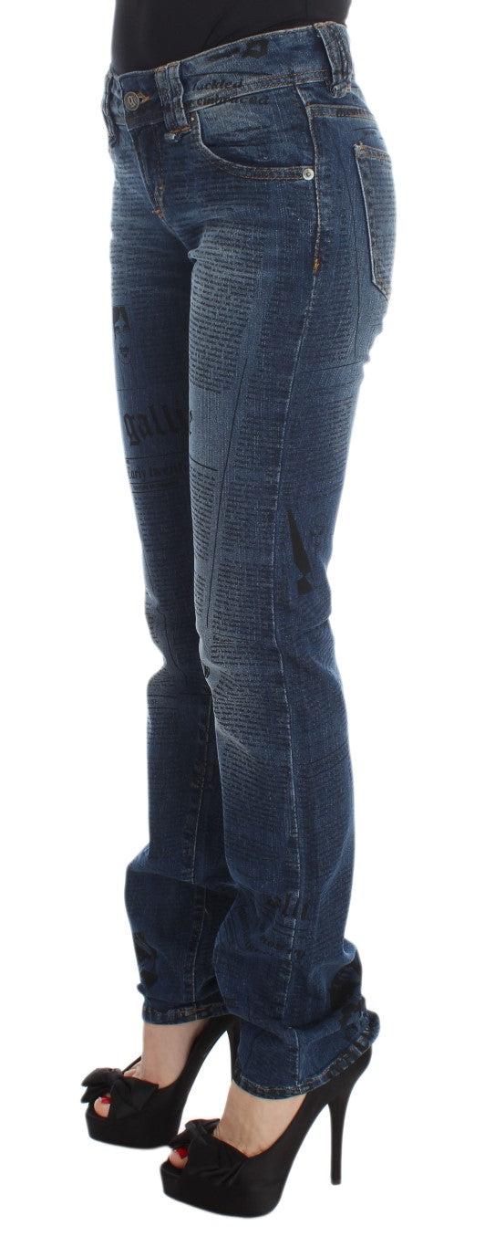 John Galliano Blaue Baumwollmischung Slim Fit Bootcut Jeans