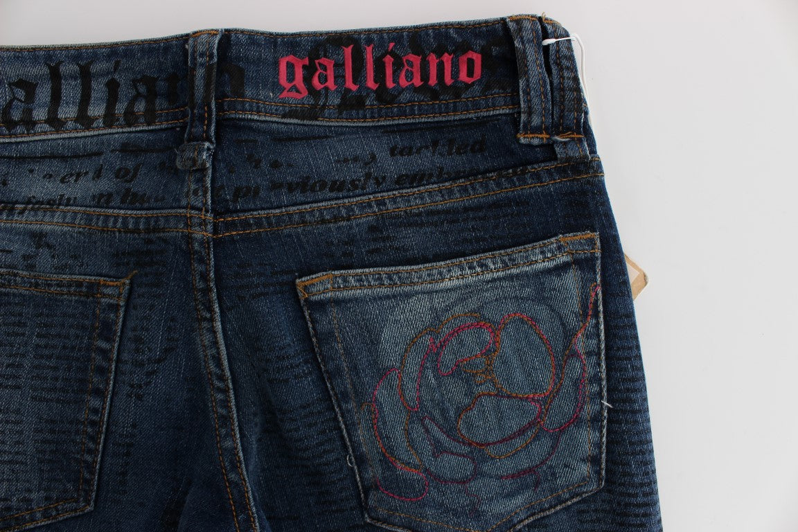 John Galliano Blaue Baumwollmischung Slim Fit Bootcut Jeans