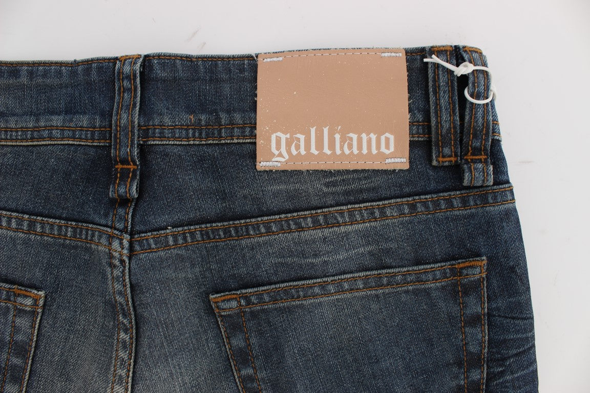 John Galliano Blaue Waschung Baumwollmischung Slim Fit Jeans