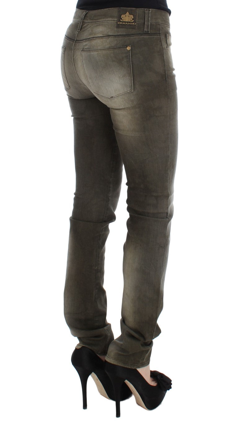 Ermanno Scervino Slim Fit Jeans mit grauer Waschung aus Baumwollmischung