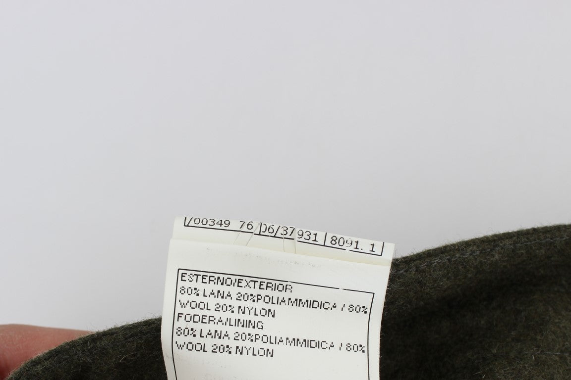 Ermanno Scervino Grüne Cargo-Hose aus Wollmischung in lockerer Passform