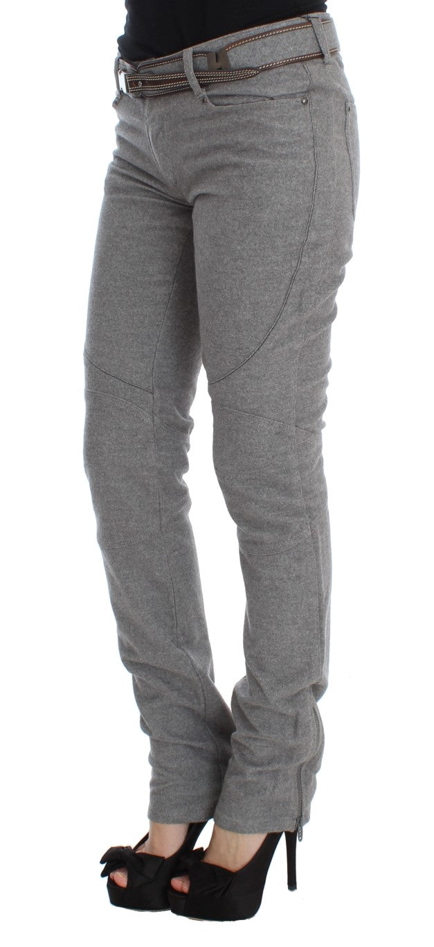 Ermanno Scervino Graue Baumwolle Slim Fit Lässige Bootcut-Hose