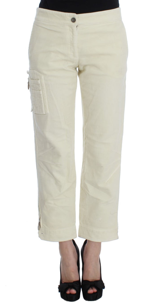 Ermanno Scervino Beigefarbene Capri-Cargo-Hose aus Baumwolle