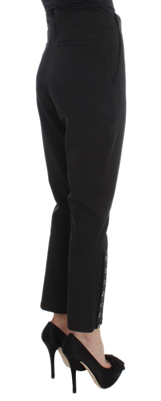 Ermanno Scervino Schwarze Capri-Hose aus Baumwollmischung