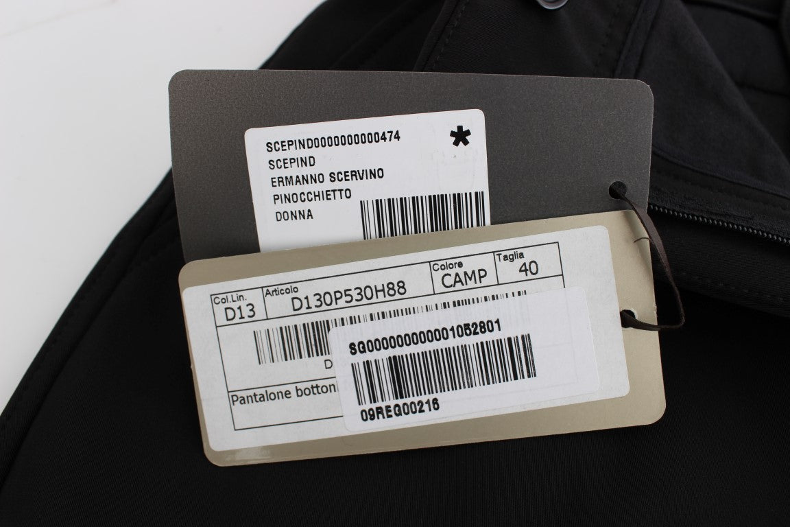 Ermanno Scervino Schwarze Capri-Hose aus Baumwollmischung