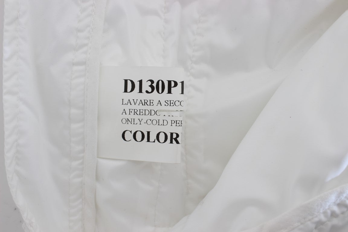 Ermanno Scervino Weiße Nylon gepolsterte Slim Fit Cargohose