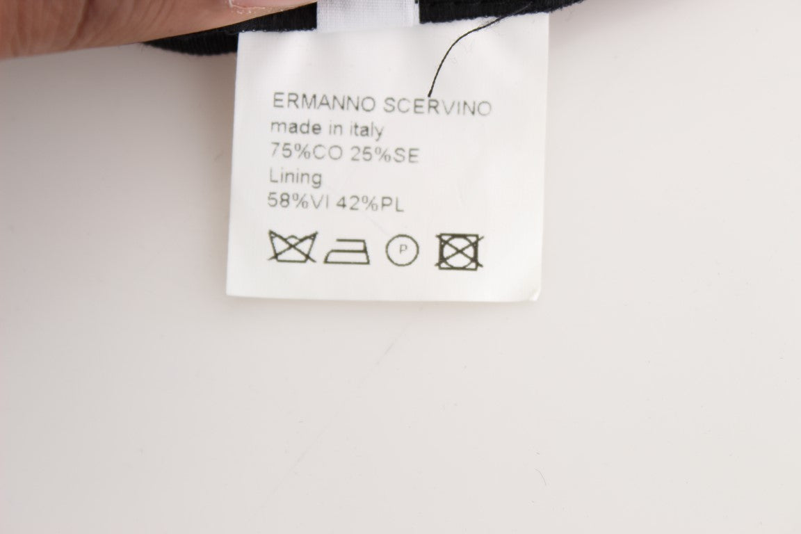 Ermanno Scervino Schwarz gestreifte Hose aus Baumwollmischung mit weiten Beinen