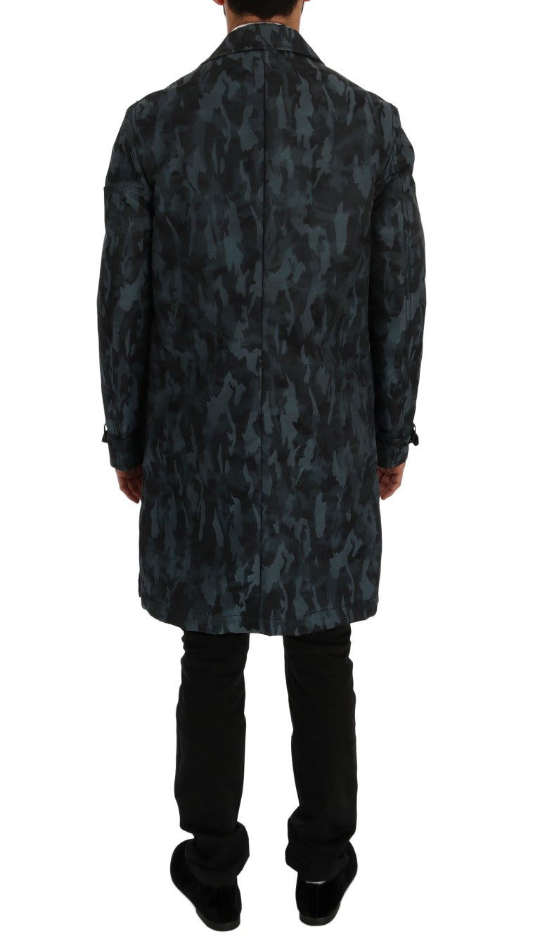 Dolce & Gabbana Blauer Tarnfarben-Graben Trench