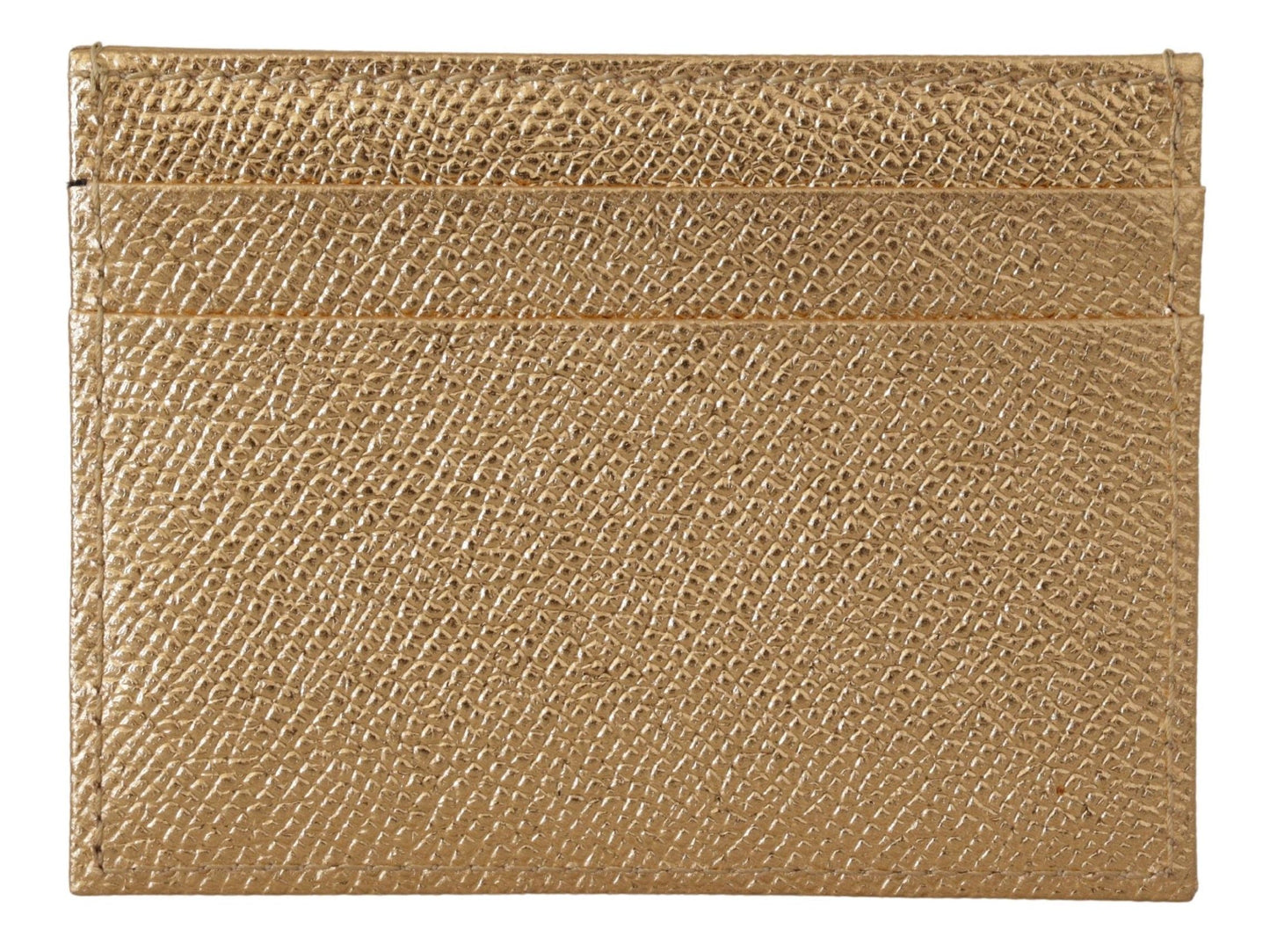 Dolce & Gabbana Goldfarbenes Leder #DGLovesLondon Damen Kartenhalter Etui Geldbörse