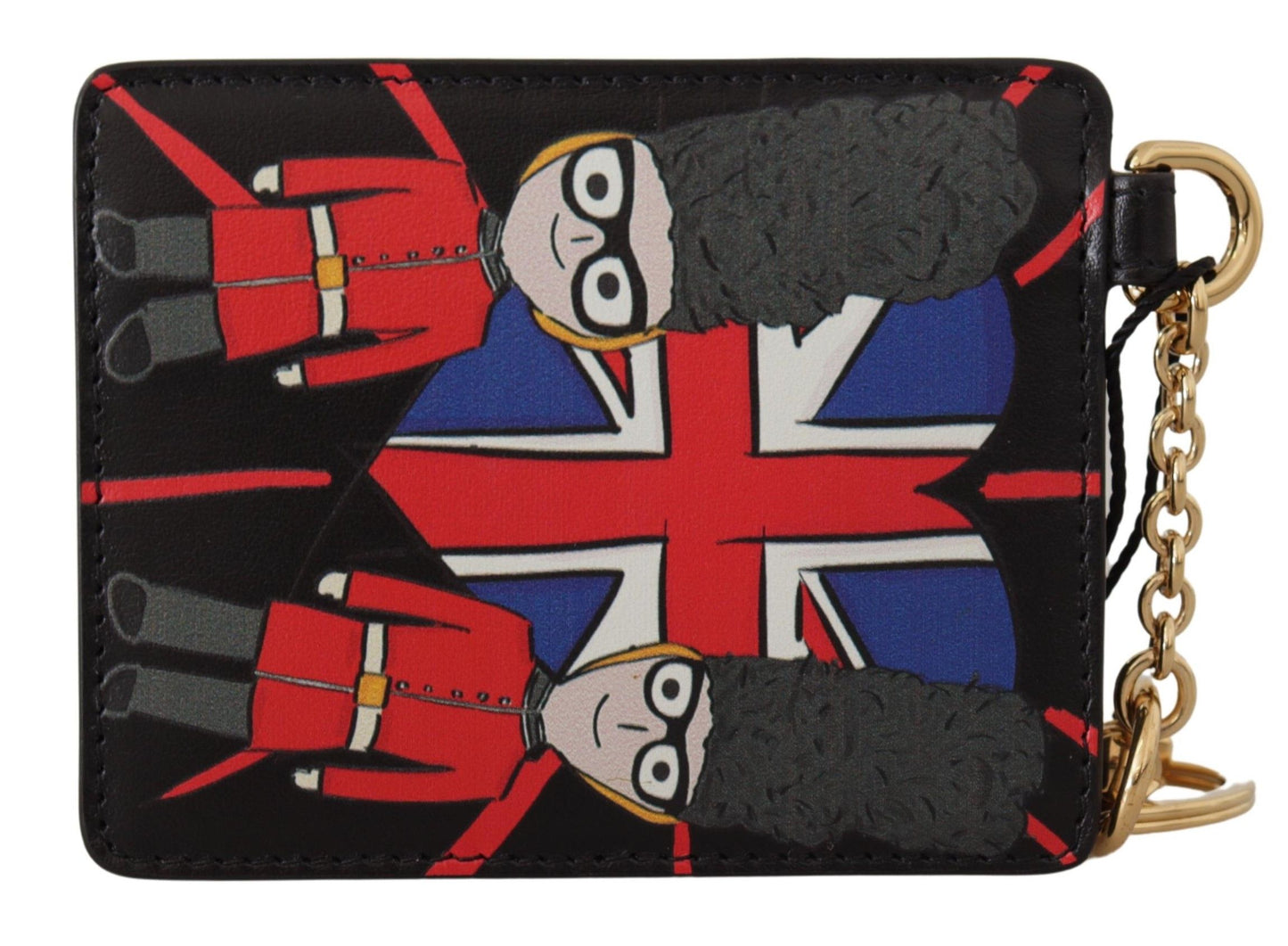 Dolce & Gabbana Schwarzes Leder #DGLovesLondon Schlüsselanhänger Kartenhalter Münzetui