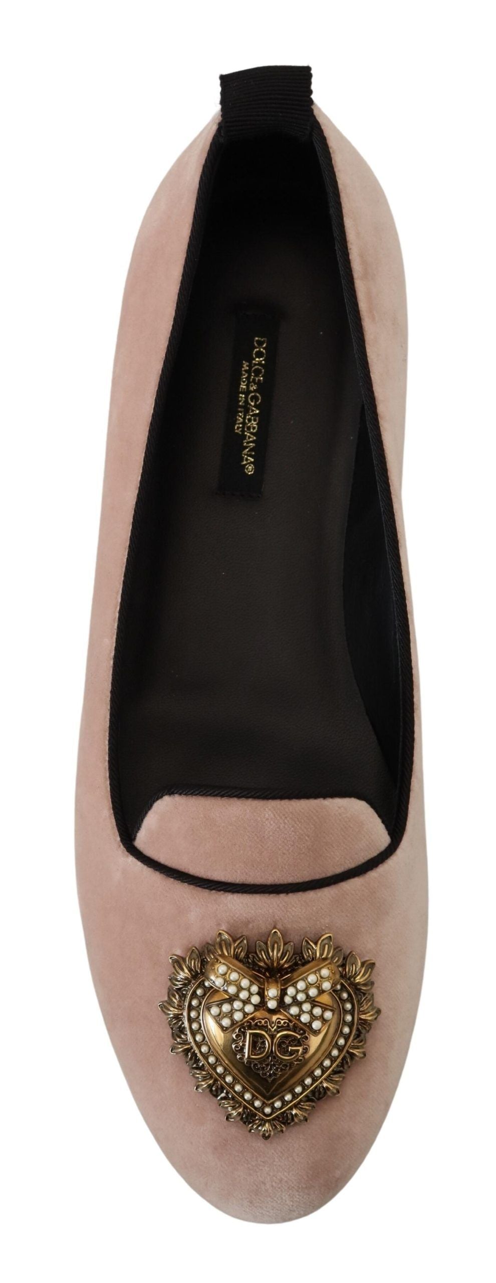 Dolce & Gabbana Rosa Samt Slip Ons Loafers Flats Schuhe