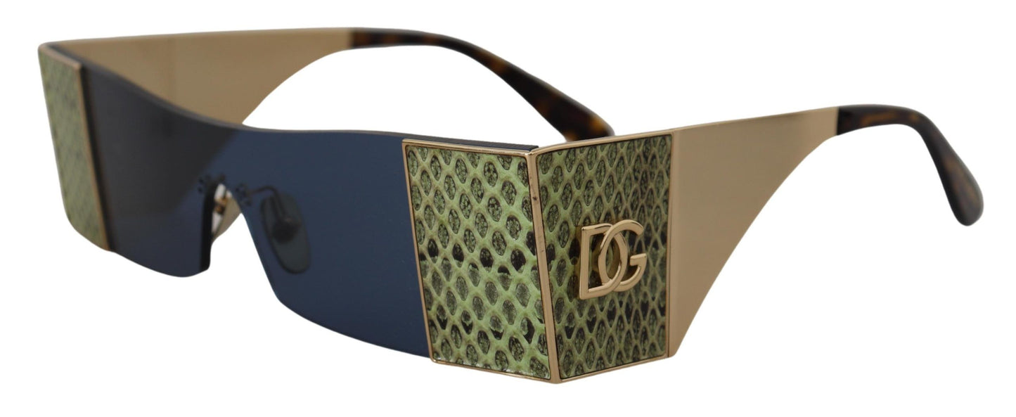 Dolce & Gabbana Gold Metall Rechteckige Sonnenbrille DG2263 Sonnenbrille