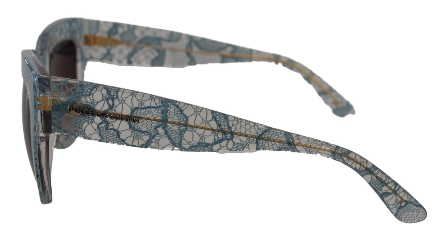 Dolce & Gabbana Blaue Spitze Acetat Kristall Schmetterling DG4231 Sonnenbrille