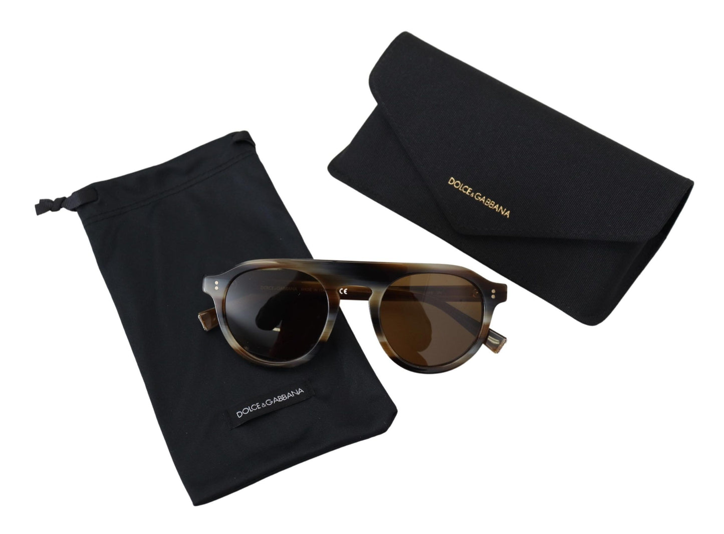 Dolce & Gabbana Ovale Vollrandbrille in brauner Schildpattfarbe DG4306 Sonnenbrille