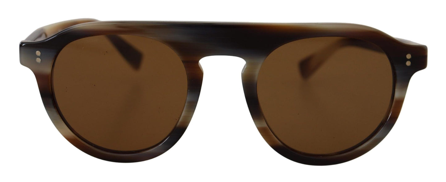 Dolce & Gabbana Ovale Vollrandbrille in brauner Schildpattfarbe DG4306 Sonnenbrille
