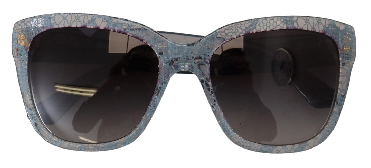 Dolce & Gabbana Blaue Spitze Acetat Rechteck Shades DG4226 Sonnenbrille