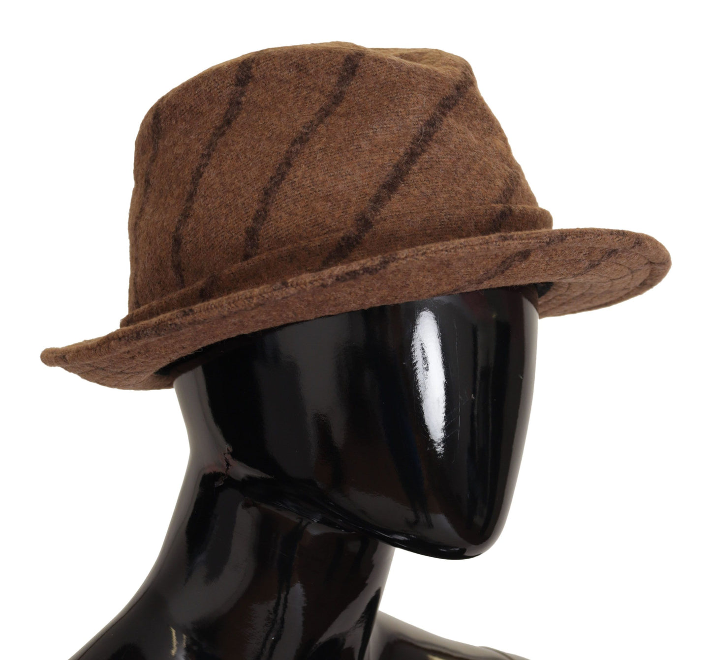 Dolce & Gabbana Brauner Fedora Gestreifter Druck Sommerhut