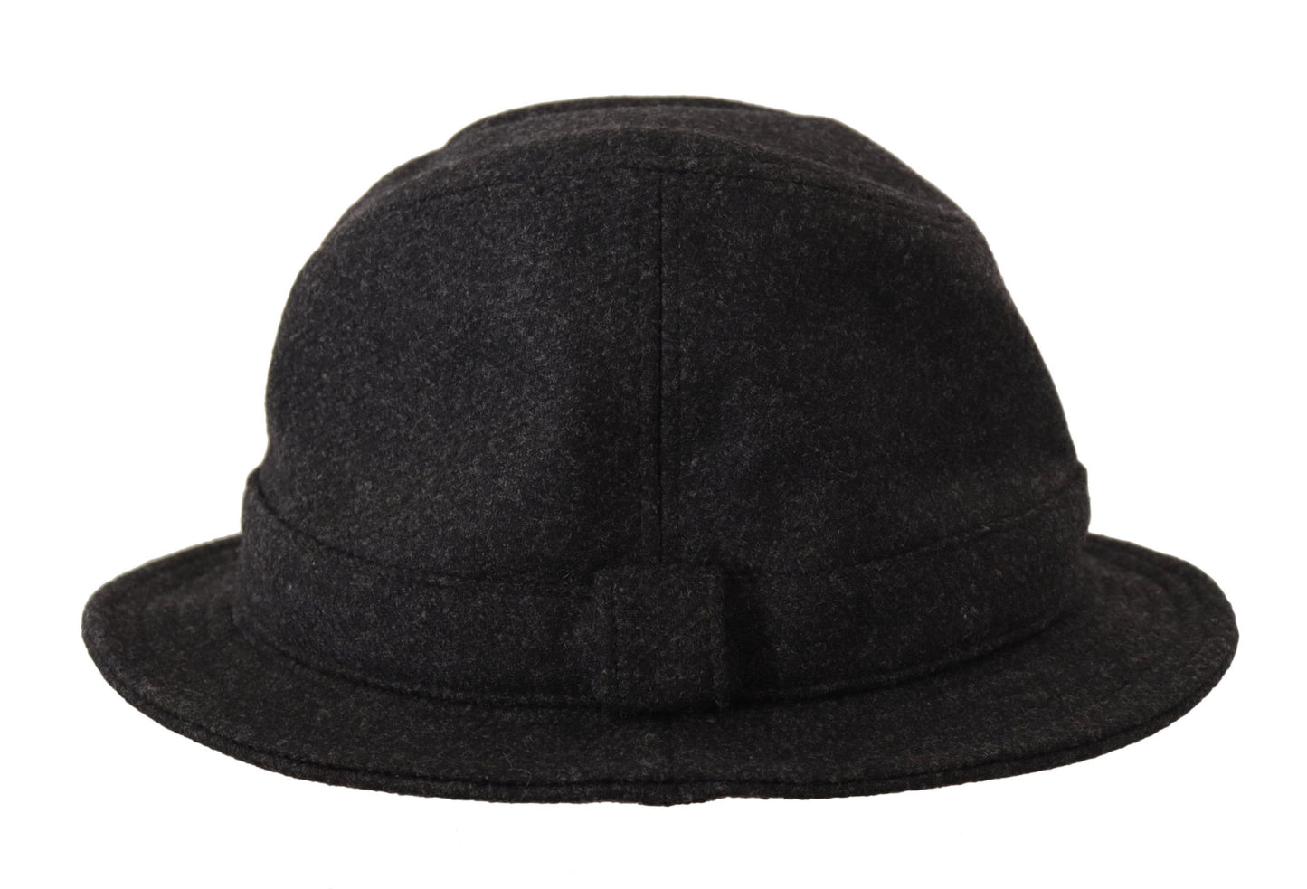 Dolce & Gabbana Grauer Schurwolle Logo Fedora Trilby Cappello Hut