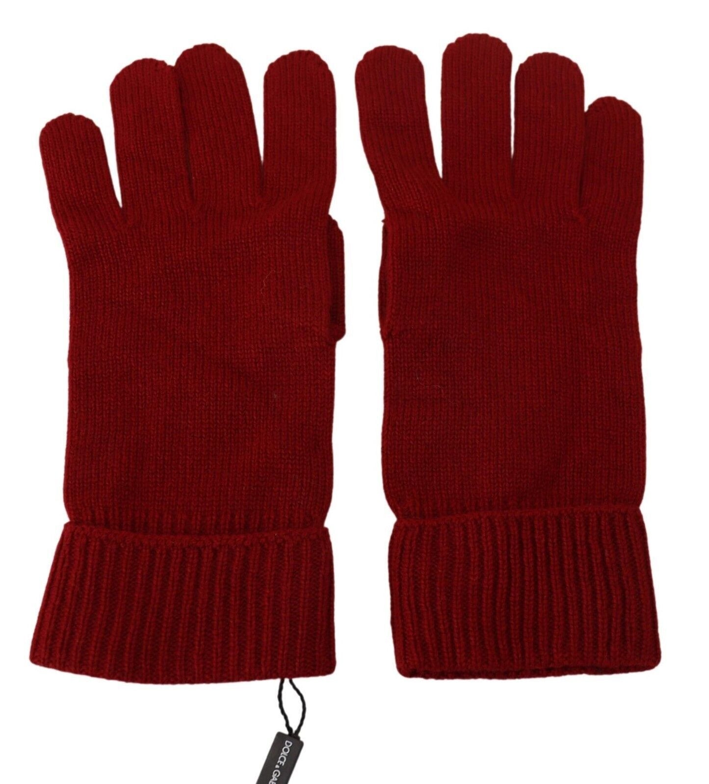 Dolce & Gabbana Rote 100% Kaschmir Strickhandschuhe Mitten Herrenhandschuhe