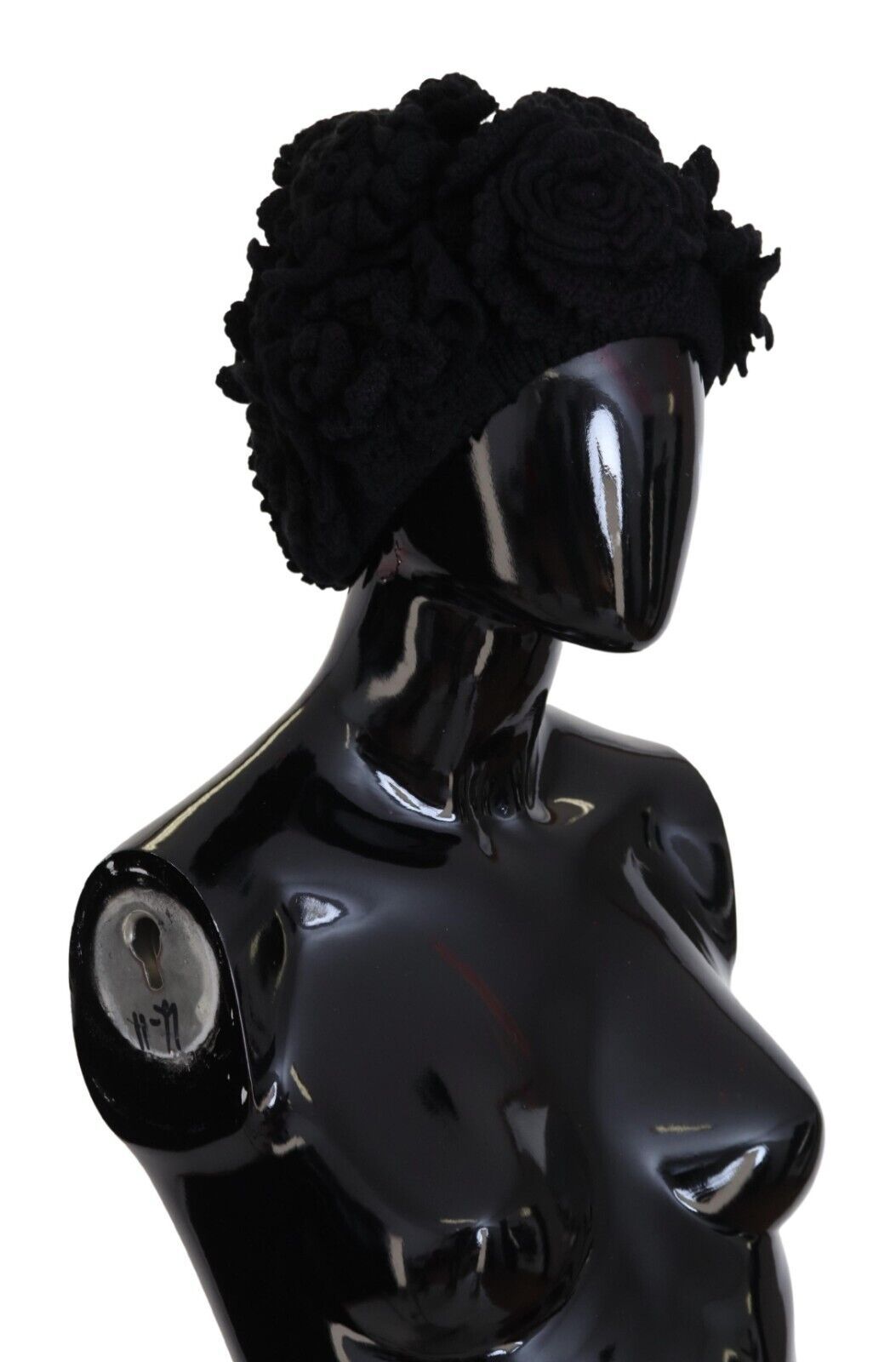 Dolce & Gabbana Schwarze Wollstrick Winter Beanie Mütze