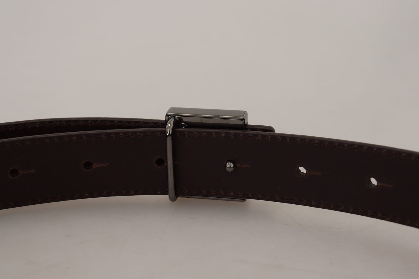 Dolce & Gabbana Gold Leder Silber Quadrat Metall Schnalle Gürtel