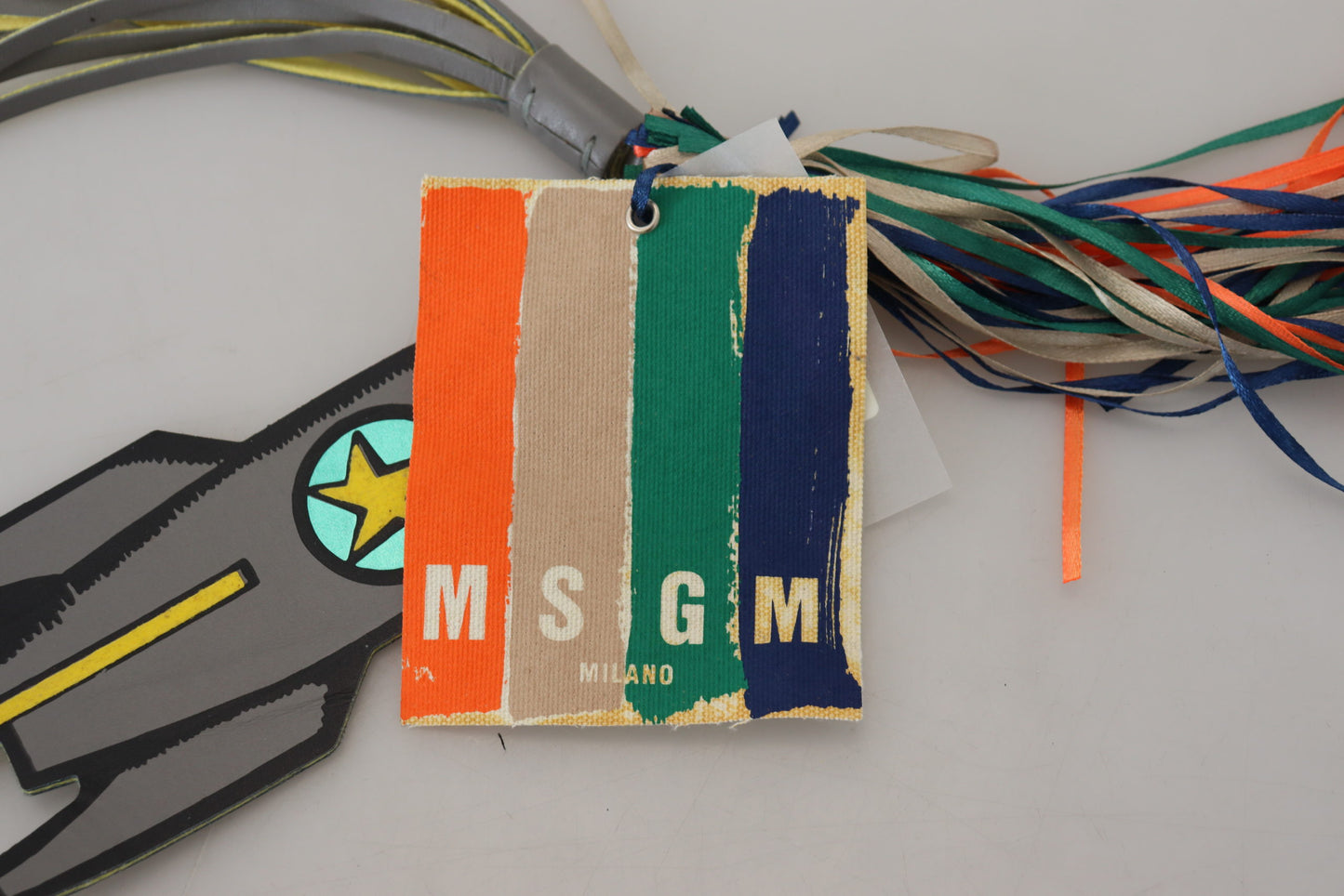 MSGM Multicolor Raketenschiff Silber Ton Metall Schlüsselanhänger