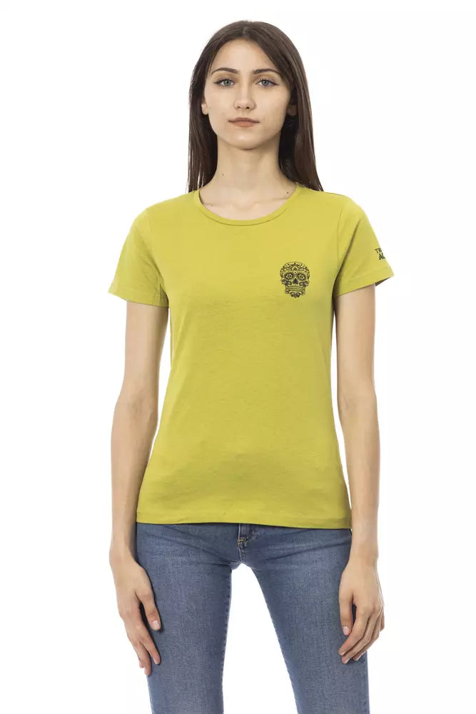 Trussardi Action Grünes T-Shirt aus Baumwolle für Frauen