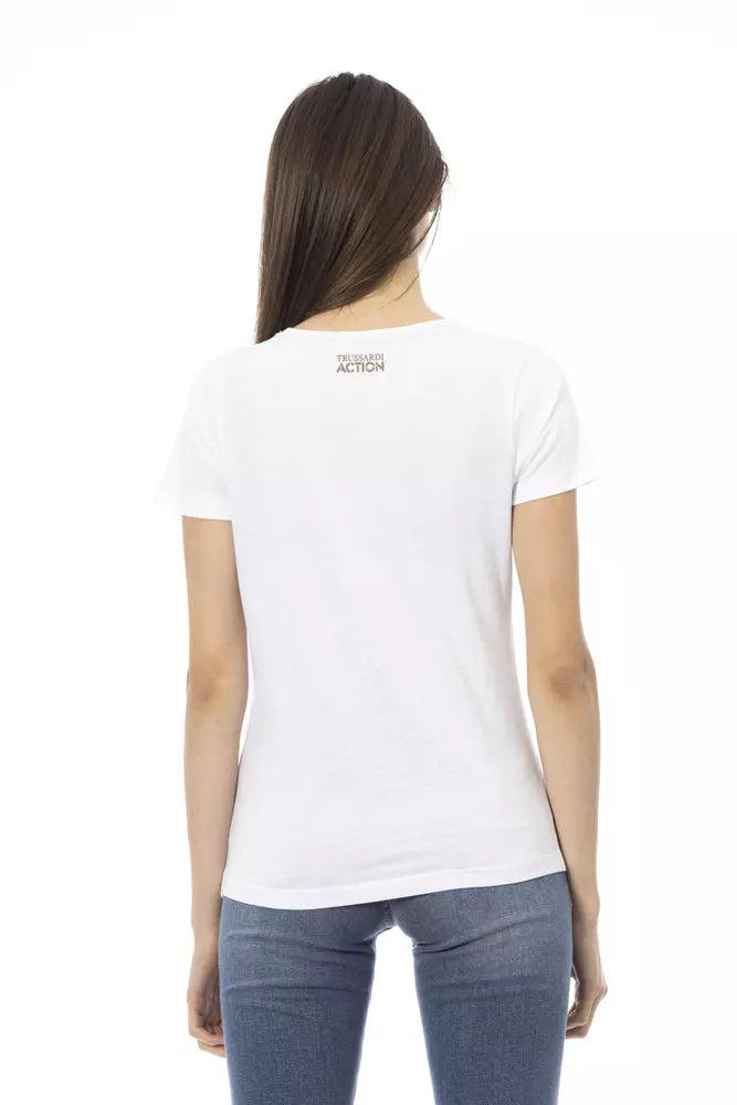 Trussardi Action Weißes T-Shirt aus Baumwolle für Frauen