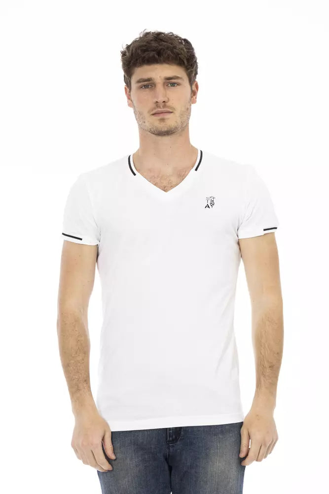 Trussardi Action Weißes Herren-T-Shirt aus Baumwolle