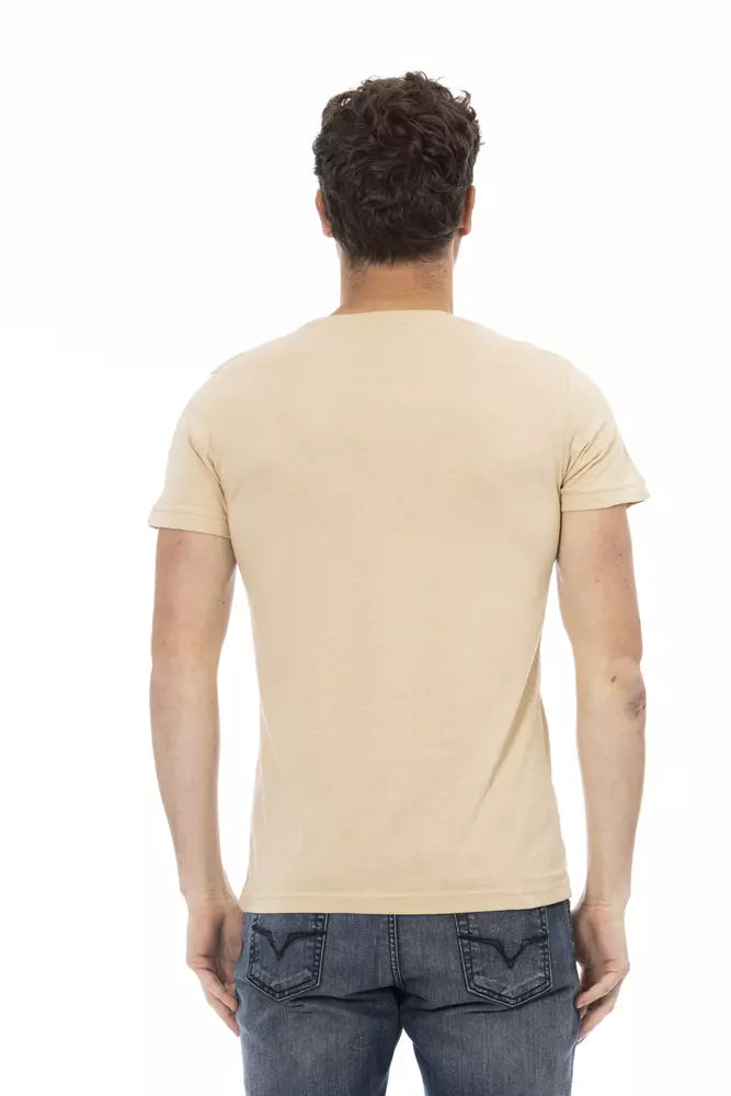 Trussardi Action Beigefarbenes Baumwoll-T-Shirt für Herren